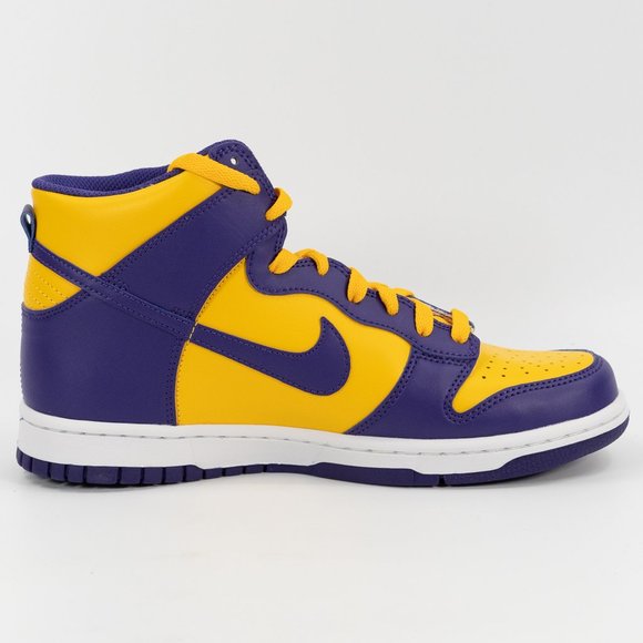 Nike Dunk High GS 'Lakers' DZ4454-500 size 6 Youth 7.5 Women - Picture 4 of 9